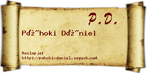 Páhoki Dániel névjegykártya